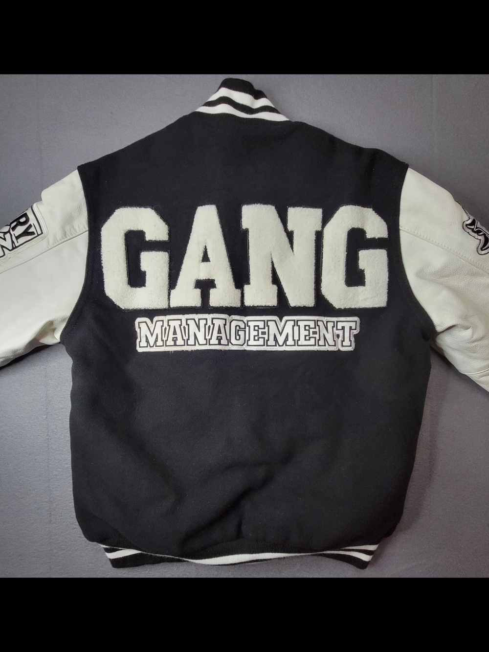 Holloway Black & White Varsity Letterman Jacket with G Patch - Picture 12 of 13